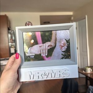 Gray and White MR & MRS Frame